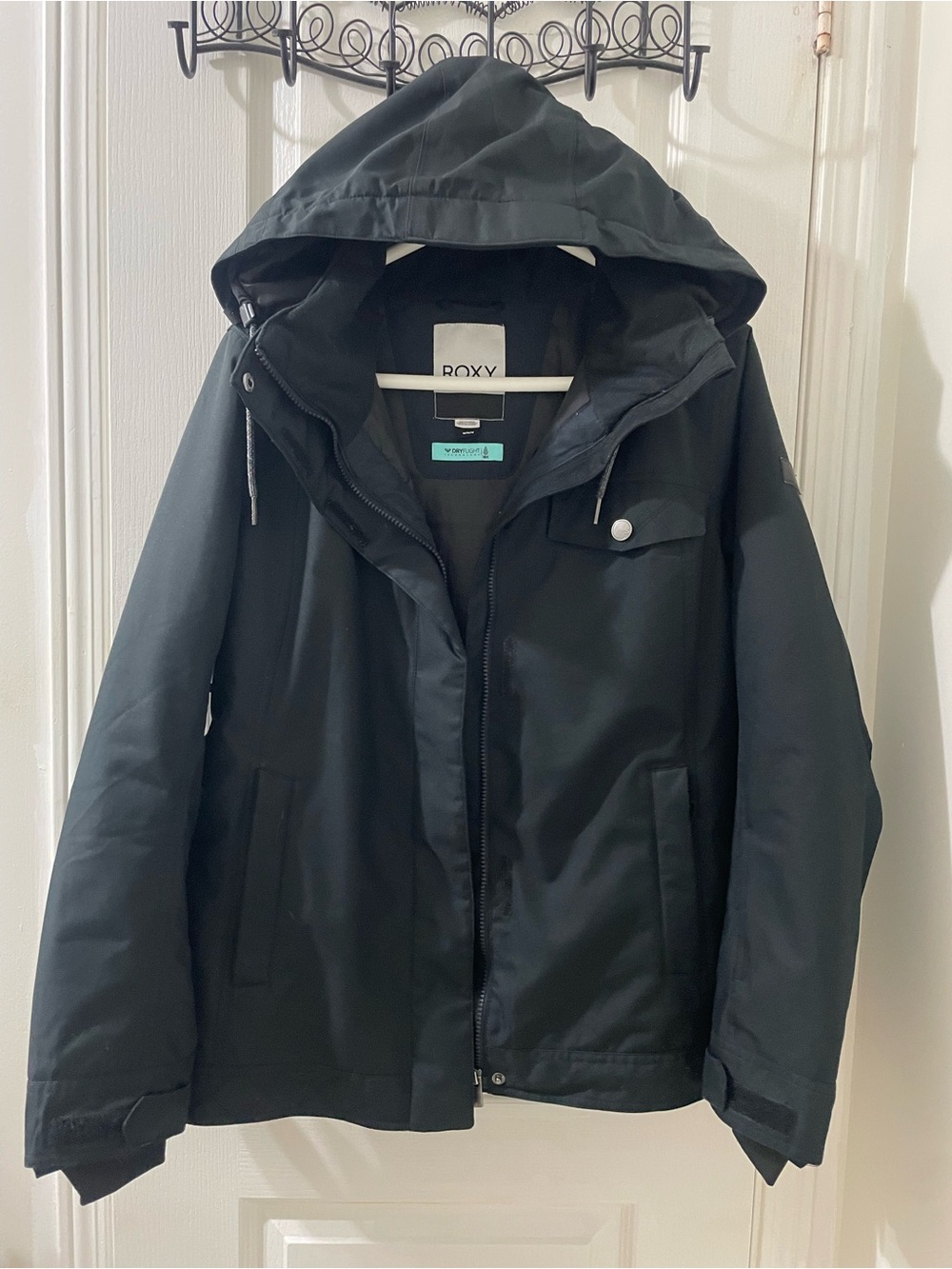 Roxy Women's Black Hooded Jacket Parka Size M